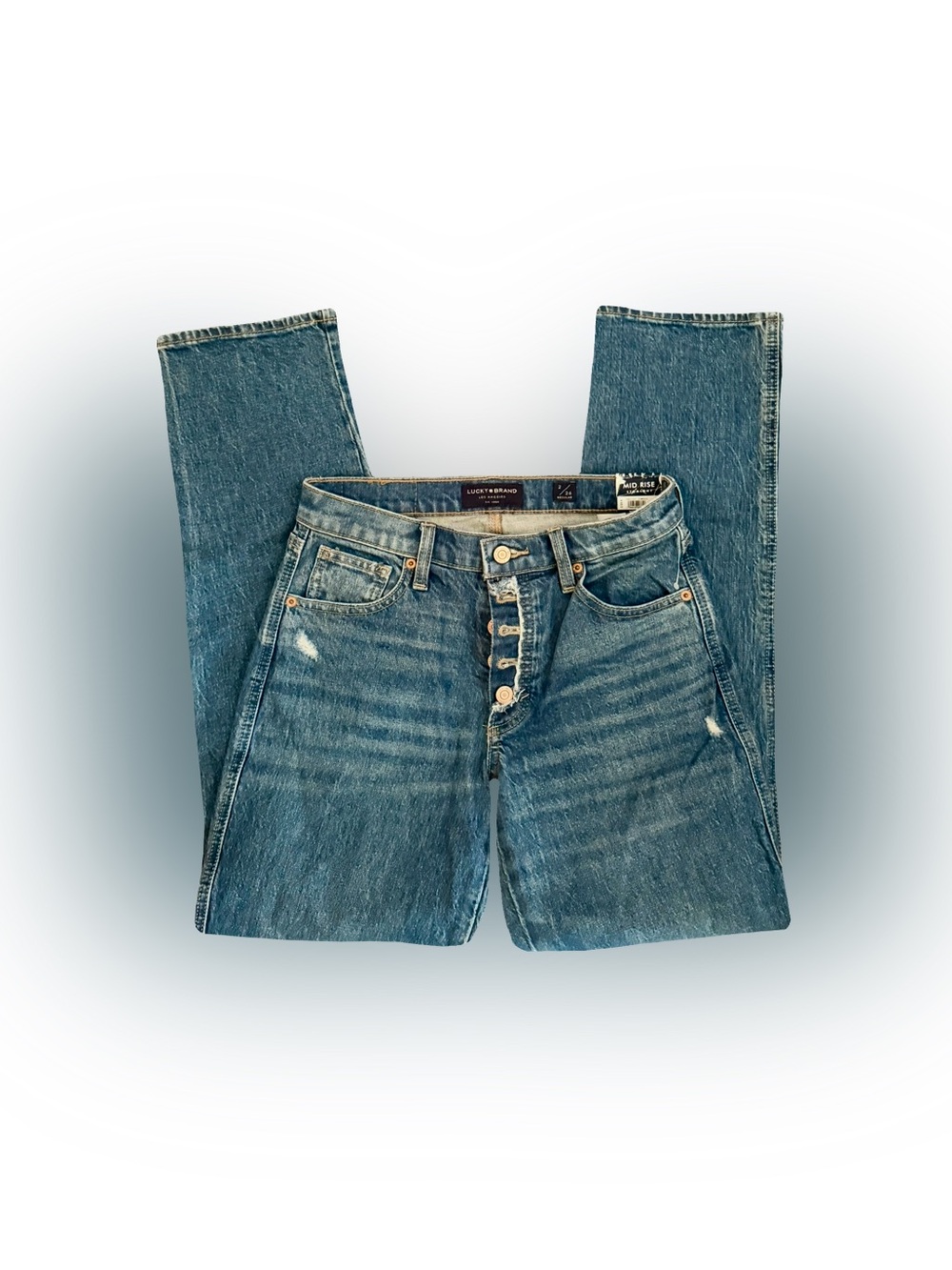 NWT LUCKY BRAND MID-RISE STRAIGHT-LEG DENIM JEANS // SIZE 26✨